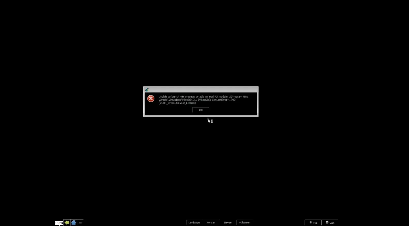 Unable to load R3 module error in Andy emulator